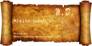 Mikits Donát névjegykártya